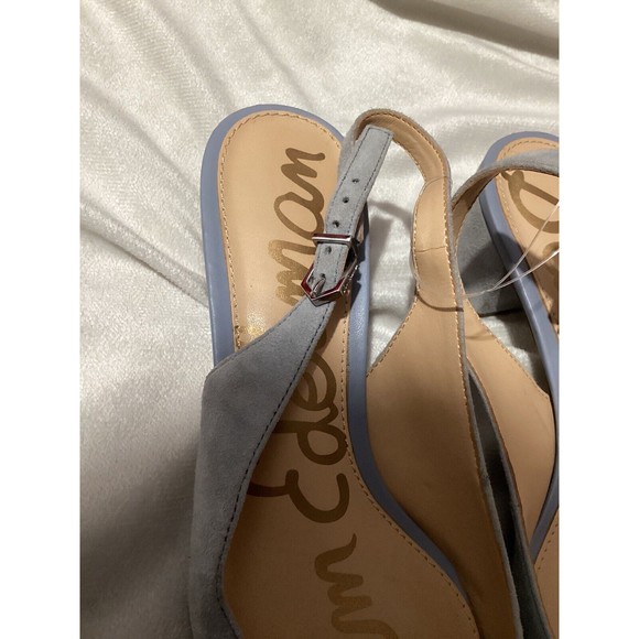 Sam Edelman Lorene Dusty Blue Suede Slingback Heel - Picture 4 of 9